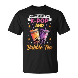 Propulsé Par K-Pop Et Bubble Tea Fan De Musique Coréenne Boba Tea T-Shirt - Cadeauxyz