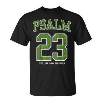 Psalm 23 The Lord Is My Shepherd Jersey Green Pastures T-Shirt - Monsterry