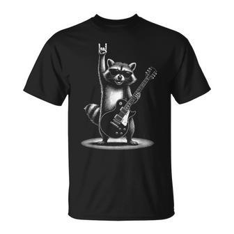 Raccoon Rock Music Band Guitare Homme Enfants Drôle Raton Laveur T-Shirt - Cadeauxyz