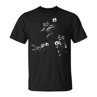 Racoon Playing Soccer Game Day Retro Vintage Soccer Mama Kid T-Shirt | Seseable UK