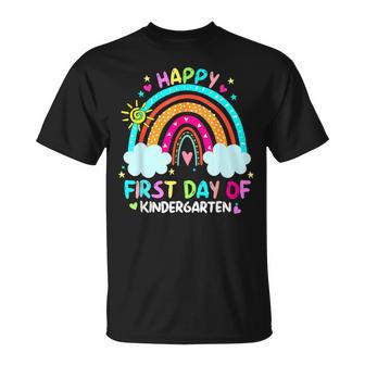 Rainbow Happy First Day Of Kindergarten Back To School T-Shirt | Seseable UK