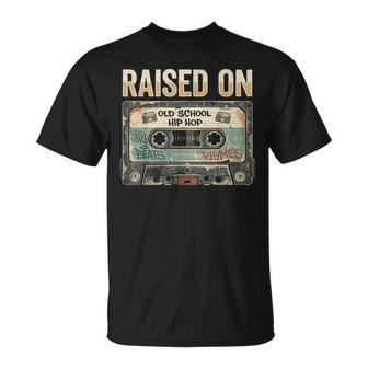 Raised On Old School Hip Hop Retro Cassette 80S 90S Graphic T-Shirt - Thegiftio UK