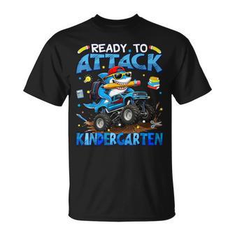 Ready To Attack Kindergarten Shark First Day Of School Boys T-Shirt - Thegiftio UK