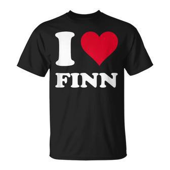 Red Heart I Love Finn T-Shirt - Monsterry