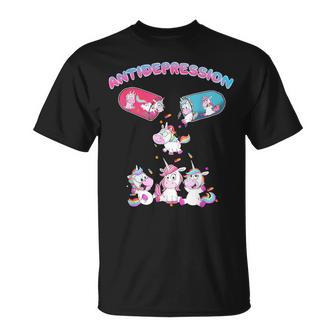 Regalo De Conciencia Dealud Mental De Unicornio Anti Depresión Camiseta unisex - Regaloses