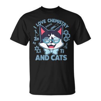 Regalos De Química Amo La Química Y Los Gatos Química Divertida Camiseta unisex - Regaloses