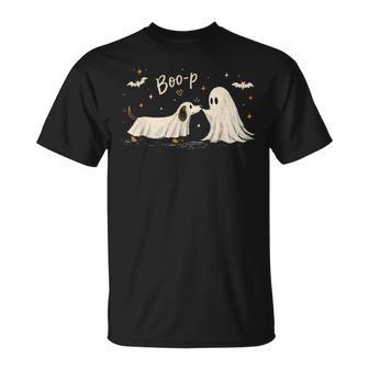 Retro Boo Boo-P Dog Ghost Halloween Dog Lovers Dog T-Shirt | Seseable UK