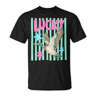 Retro Duck Lucky Summer Vibes Southern Mallard Duck Hunting T-Shirt - Thegiftio UK