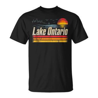 Retro Sunset Great Lakes Lake Ontario Sleeveless T-Shirt | Seseable UK