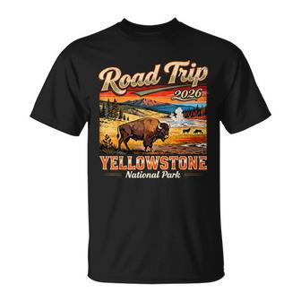 Road Trip 2026 Yellowstone National Park Bison Vintage T-Shirt - Thegiftio UK