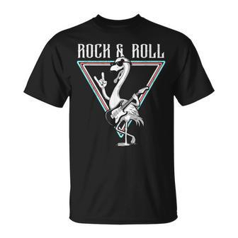 Rock And Roll Flamingo Guitar Cool Vibe T-Shirt | Seseable UK