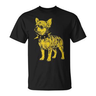 Rocker Chihuahua Punk Metal Rock And Roll Music Dog In Mangas Camiseta unisex - Regaloses