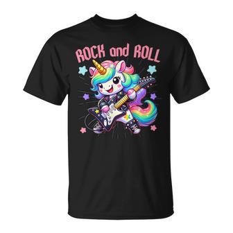 Rockstar Licorne Jouant De La Musique Rock And Roll T-Shirt - Cadeauxyz