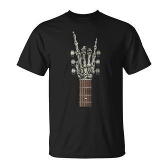 Rockurquelette Main Guitare Cou Groupe De Musique Rock T-Shirt - Cadeauxyz