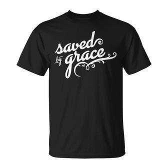 Salvado Por La Gracia Para Los Creyentes Cristo Y Dios Camiseta unisex - Regaloses