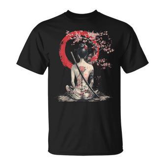 Samouraï Japonaiseakura Fleur De Cerisier Geisha Japonaise T-Shirt - Cadeauxyz