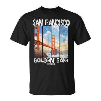 San Francisco Golden Gate Bridge Ca Cielo Azul Iconic Fog City Camiseta unisex - Regaloses