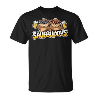 Saufbuddyaufbuddysaufen Bier Alkohol Party Bieber T-Shirt - Geschenkecke