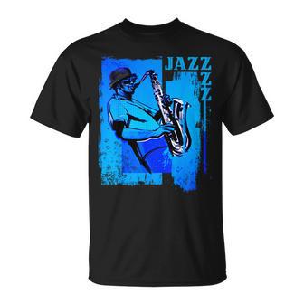 Saxofonista De Jazz Blue Music Blue Notes Camiseta unisex - Regaloses