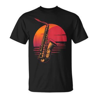 Saxophoneunset Illustration De Musique Jazzintage T-Shirt - Cadeauxyz