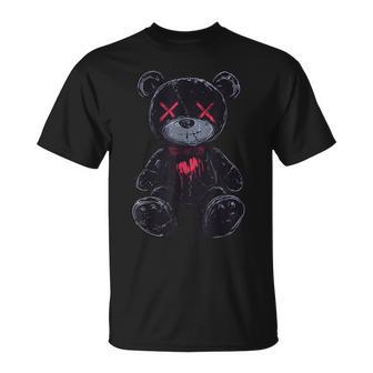 Scary Cute Teddy Bear Gothic Creepy Goth Teddy Bear T-Shirt | Seseable UK