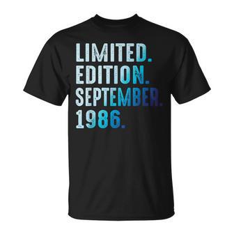 Septembre 1986 Année 1986 Rétro 1986Intage Édition Limitée T-Shirt - Cadeauxyz
