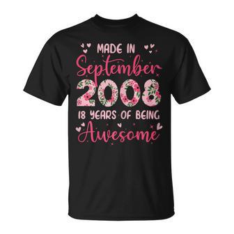 Septembre 2008 Cool Cadeau Anniversaire 18 Ans Pour Filles T-Shirt - Cadeauxyz