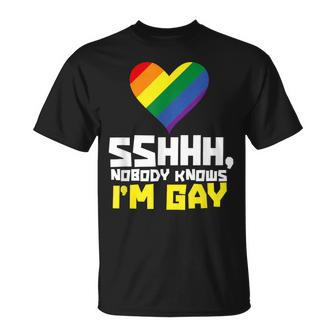 Shhh Nessunoa Cheono Gay Attuale Lgbtq Orgoglio Maglietta - Novitaregali