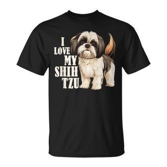 Shih Tzu Mom I Love My Shih Tzu Pet Dog Animal Lover T-Shirt | Seseable UK