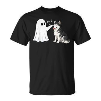 Siberian Husky Boo P Ghost Nose Boop Halloween Dog Lover T-Shirt | Seseable UK