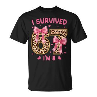 Sobreviví 67 Ahora Tengo 8 Años Niñas 8 Cumpleaños Leopardo Camiseta unisex - Regaloses