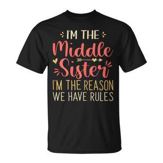 Soy La Hermana Media Bromea Divertida Hermana Media De Hermano Camiseta unisex - Regaloses