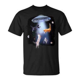 Space Cat Divertidos Gatos Espaciales Galácticos Ovnis Camiseta unisex - Regaloses