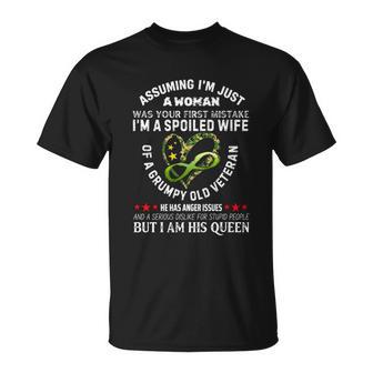 Im A Spoiled Wife Of A Grumpy Old Veteran T Shirt Name T-Shirt | Seseable UK