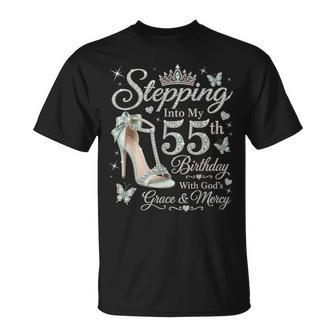 Stepping Into My 55Th Birthday With God's Grace & Mercy T-Shirt - Monsterry AU