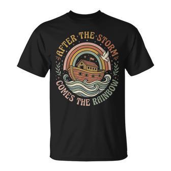 After The Storm Comes The Rainbow Retro Noahs Ark T-Shirt - Thegiftio UK