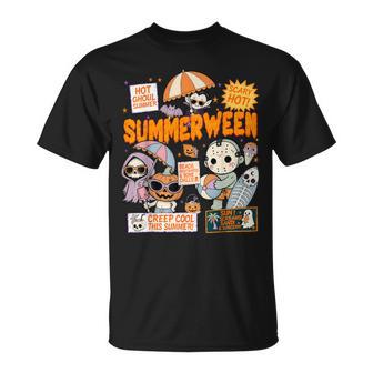 Summerween Spooky Summer Beach Ghost Halloween Vibes T-Shirt - Monsterry