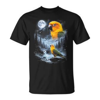 Sun Conure Howling At Moon Perroquet Rétro Des Années 90 T-Shirt - Cadeauxyz