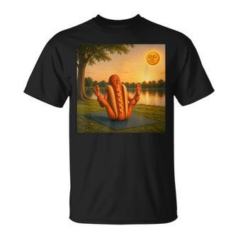 Sunning Hotdog In The Sun Hot Dog Yoga T-Shirt | Seseable UK