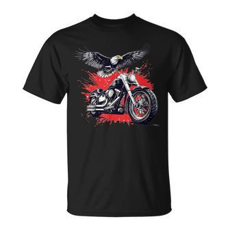 Superbe Costume De Moto D'aigle Pour Les Fans De Motards Et D'aigles T-Shirt - Cadeauxyz