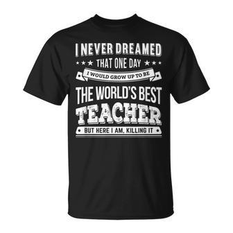 Teacher T Worlds Best Teacher Regalo Para Maestros Camiseta unisex - Regaloses
