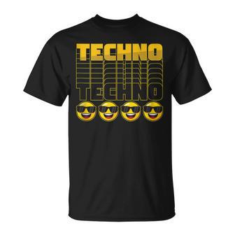 Tecno Rave Dj Música Electro Raver Trance Edm Casa Fiesta In Mangas Camiseta unisex - Regaloses