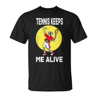Tennis Keeps Me Alivequelette De Tennis T-Shirt - Cadeauxyz