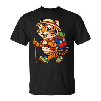 Tigre Mochilero Montaña Exteriorenderismo Anim Camiseta unisex - Regaloses