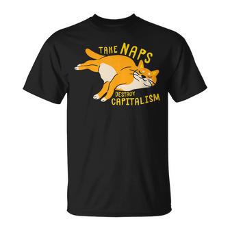 Tomaiestas Destruye El Capitalismo Divertido Gato Camiseta unisex - Regaloses