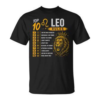 Top 10 Rules Of Leo Birthday T-Shirt - Thegiftio UK