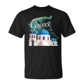 Travel Europe Greece Athens Santorini Crete Greek Vacation T-Shirt | Seseable UK