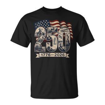 Usa 250 Anniversaire 4 Juillet 1776 – 2026 Collage T-Shirt - Cadeauxyz