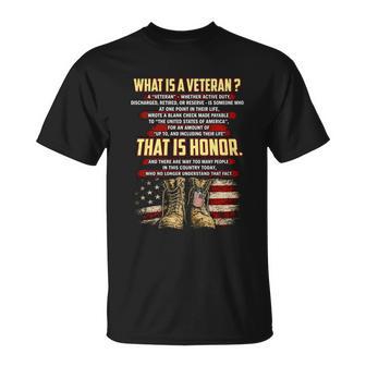 What Is A Veteran That Is Honor Veteran T Shirt Name T-Shirt | Seseable UK
