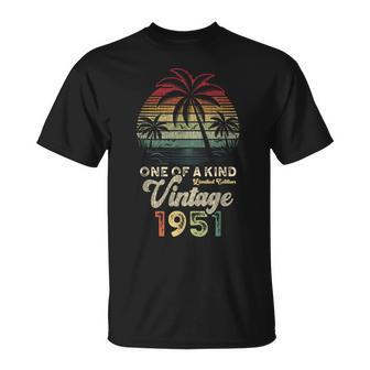 Vintage 1951 Cumpleaños 75 Años Palmeras Retro Camiseta unisex - Regaloses